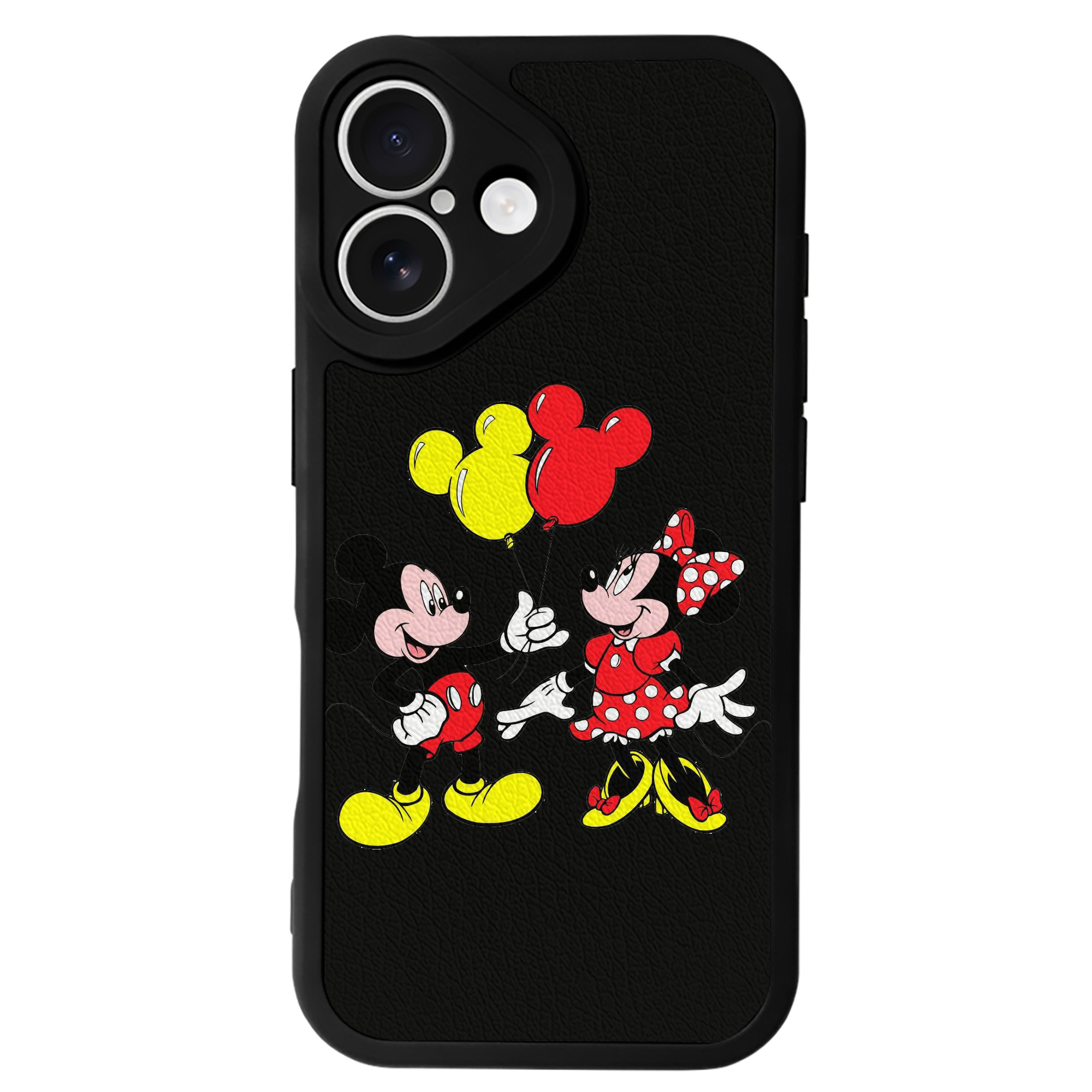 （画像用） ミッキーマウス Mickey Mouse 【iPhone 16シリーズ対応】シリコンスマホケース（レザー調） 材質：シリコン